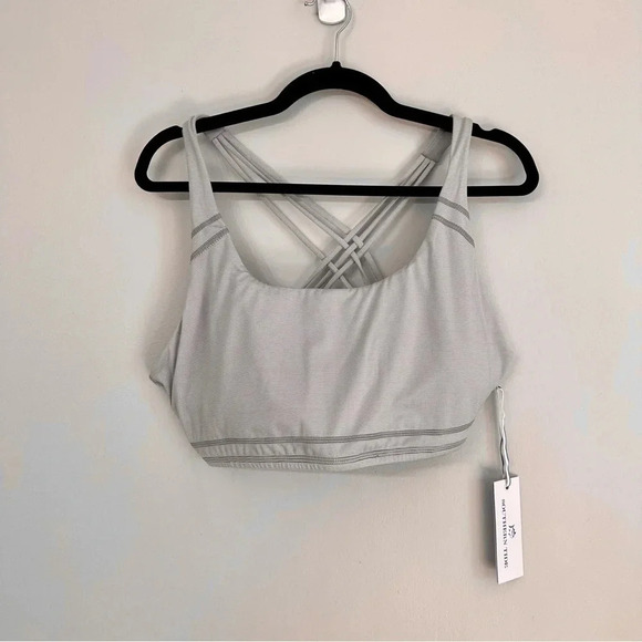 Southern Tide Nessa Skip Stripe Light Grey Performance Sports Bra Size XL NWT - Picture 2 of 9